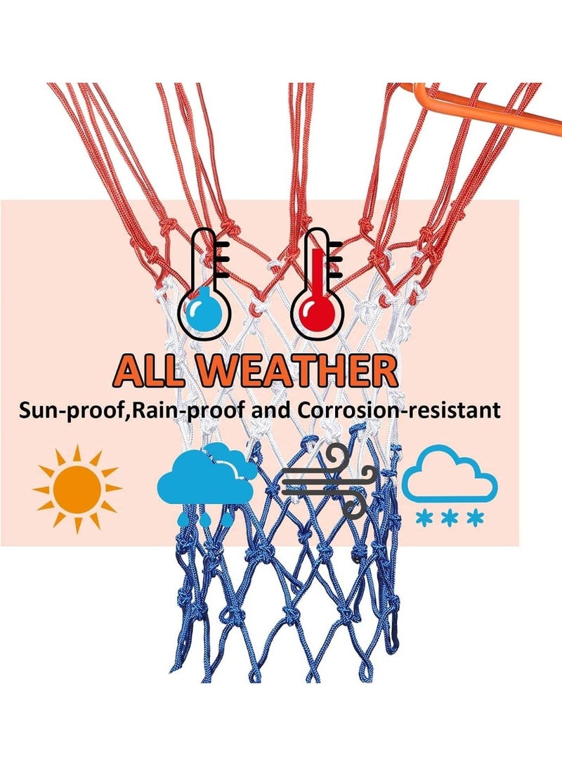 CLENEA 2 PCS Heavy Duty Basketball Net Replacement, Professional All Weather Anti Whip, Hanging Rim Goal for Children and Adults, 12 Loops - Image 3